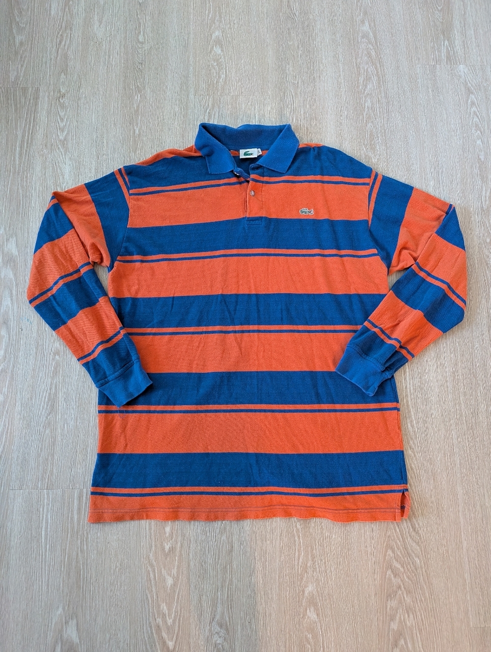Vintage Lacoste Shirt Men's 3X Polo Long Sleeve Striped
